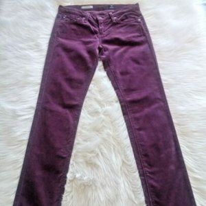 AG Adriano Goldschmied "Stevie" Purple Corduroy Skinny Jean Sz 25